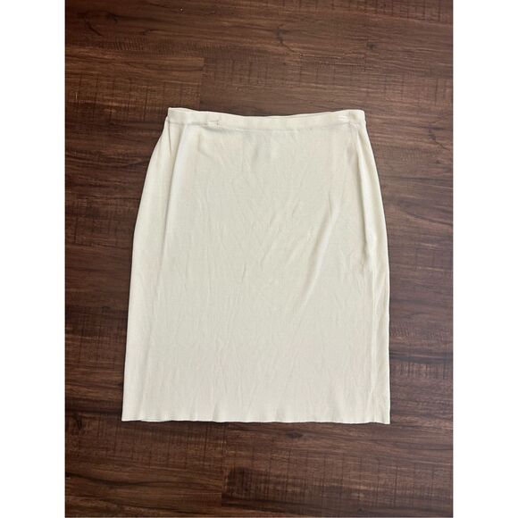 Dialogue White Cream Knit Pencil Skirt, Sz XL - Picture 1 of 6